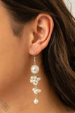 Paparazzi "Ageless Applique" FASHION FIX White Earrings Paparazzi Jewelry