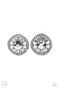 Paparazzi "Dazzling Definition" Silver Clip On Earrings Paparazzi Jewelry