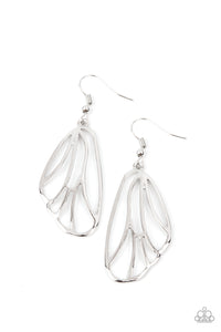 Paparazzi "Turn Into A Butterfly" Silver Earrings Paparazzi Jewelry