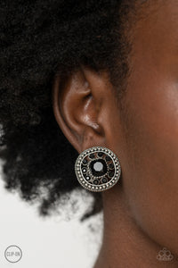 Paparazzi "Dazzling Definition" Black Clip On Earrings Paparazzi Jewelry