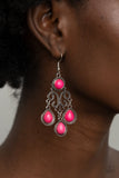 Paparazzi "Canyon Chandelier" Pink Earrings Paparazzi Jewelry