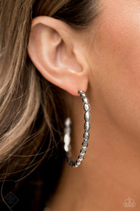 Paparazzi "Hoop Hype" Silver FASHION FIX Earrings Paparazzi Jewelry