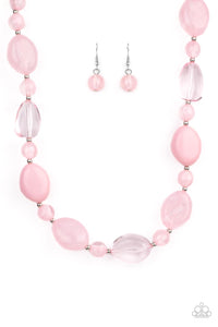 Paparazzi "STAYCATION Stunner" Pink Necklace & Earring Set Paparazzi Jewelry