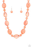 Paparazzi "STAYCATION Stunner" Orange Necklace & Earring Set Paparazzi Jewelry