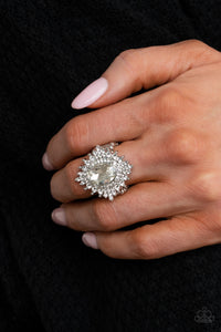 Paparazzi "Five Star Stunner" White Ring Paparazzi Jewelry