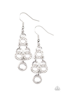 Paparazzi "Luminously Linked" White Earrings Paparazzi Jewelry