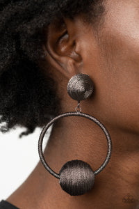 Paparazzi "Social Sphere" Black EXCLUSIVE Post Earrings Paparazzi Jewelry
