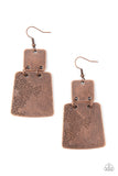 Paparazzi "Tagging Along" Copper Earrings Paparazzi Jewelry