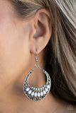 Paparazzi "Crescent Couture" White Earrings Paparazzi Jewelry