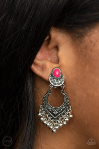 Paparazzi "Summery Gardens" Pink Clip On Earrings Paparazzi Jewelry