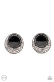 Paparazzi "Off The RICHER-Scale" Black Clip On Earrings Paparazzi Jewelry