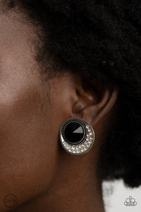Paparazzi "Off The RICHER-Scale" Black Clip On Earrings Paparazzi Jewelry