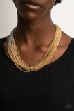 Paparazzi "Metallic Merger" Gold Necklace & Earring Set Paparazzi Jewelry