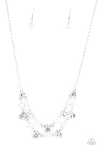 Paparazzi "Royal Announcement" White Necklace & Earring Set Paparazzi Jewelry