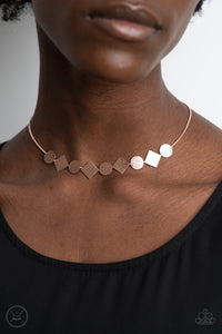 Paparazzi "Dont Get Bent Out Of Shape" Copper Choker Necklace & Earring Set Paparazzi Jewelry