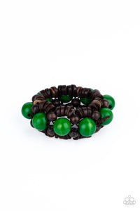 Paparazzi "Tropical Temptations" Green Bracelet Paparazzi Jewelry