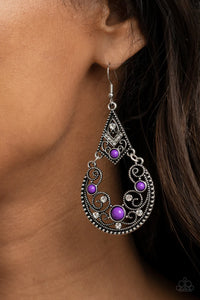 Paparazzi "Bohemian Ball" Purple Earrings Paparazzi Jewelry