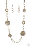 Paparazzi "HOLEY Relic" Brass Necklace & Earring Set Paparazzi Jewelry