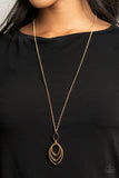 Paparazzi "Dizzying Definition" Gold Necklace & Earring Set Paparazzi Jewelry