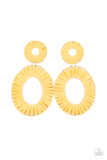 Paparazzi "Foxy Flamenco" Yellow Post Earrings Paparazzi Jewelry