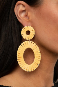 Paparazzi "Foxy Flamenco" Yellow Post Earrings Paparazzi Jewelry