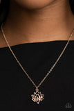 Paparazzi "Lotus Retreat" Rose Gold Necklace & Earring Set Paparazzi Jewelry