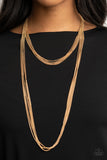 Paparazzi "Save Your Tiers" Gold Necklace & Earring Set Paparazzi Jewelry