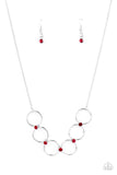 Paparazzi "Regal Society" Red Necklace & Earring Set Paparazzi Jewelry