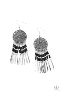 Paparazzi "Sun Warrior" Black Earrings Paparazzi Jewelry