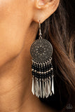 Paparazzi "Sun Warrior" Black Earrings Paparazzi Jewelry