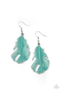 Paparazzi "Heads QUILL Roll" Blue Earrings Paparazzi Jewelry