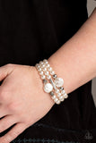 Paparazzi "Exquisitely Elegant" White Bracelet Paparazzi Jewelry