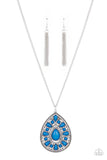 Paparazzi "Retro Prairies" Blue Necklace & Earring Set Paparazzi Jewelry