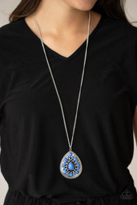 Paparazzi "Retro Prairies" Blue Necklace & Earring Set Paparazzi Jewelry