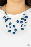 Paparazzi "Cosmic Real Estate" Blue OIL SPILL Necklace & Earring Set Paparazzi Jewelry