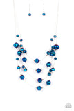 Paparazzi "Cosmic Real Estate" Blue OIL SPILL Necklace & Earring Set Paparazzi Jewelry