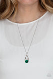 Paparazzi "Gala Gleam" Green Necklace & Earring Set Paparazzi Jewelry