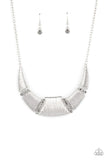 Paparazzi "Going Through Phases" Silver Necklace & Earring Set Paparazzi Jewelry