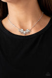 Paparazzi "Deluxe Diadem" White Necklace & Earring Set Paparazzi Jewelry