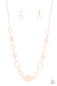 Paparazzi "Working OVAL-time" Rose Gold Necklace & Earring Set Paparazzi Jewelry