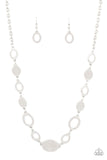 Paparazzi "Working OVAL-time" Silver Necklace & Earring Set Paparazzi Jewelry