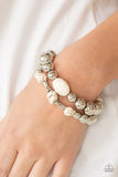 Paparazzi "Authentically Artisan" White Bracelet Paparazzi Jewelry