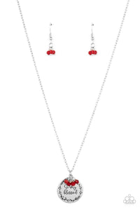 Paparazzi "Simple Blessings" Red Necklace & Earring Set Paparazzi Jewelry