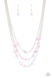 Paparazzi "Let The Record GLOW" Purple Necklace & Earring Set Paparazzi Jewelry