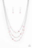 Paparazzi "Let The Record GLOW" Pink Necklace & Earring Set Paparazzi Jewelry
