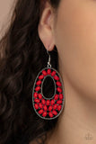 Paparazzi "Beaded Shores" Red Earrings Paparazzi Jewelry