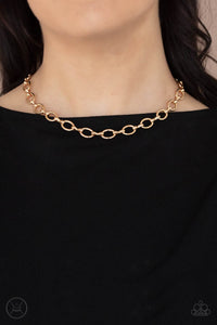 Paparazzi "Craveable Couture" Gold Choker Necklace & Earring Set Paparazzi Jewelry