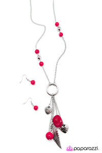 Paparazzi "Hanging By a Moment" Pink Necklace & Earring Set Paparazzi Jewelry