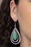 Paparazzi "Teardrop Torrent" Green Earrings Paparazzi Jewelry