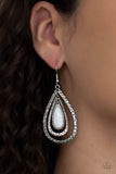 Paparazzi "Teardrop Torrent" White Earrings Paparazzi Jewelry